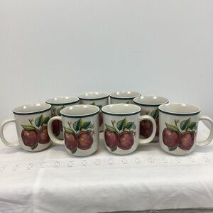 China Pearl Casuals Vintage Mugs Apples Set of eight